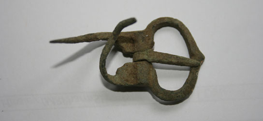 A rather plough damaged mediaeval buckle